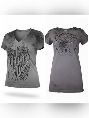 Red Chapter By Mark Palmer Ladies Graphic Tee Charcoal Sz Small "Faith"